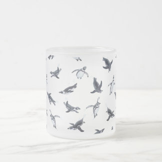 Taza De Cristal Esmerilado Penguin Flight Squad | Ocean Art Design
