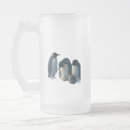 Taza De Cristal Esmerilado Penguin frosted glass beer product description