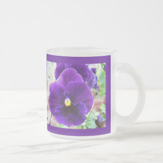 Taza De Cristal Esmerilado Pensamiento púrpura