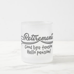 Taza De Cristal Esmerilado Pensión de la tensión del retiro adiós hola
