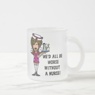 Taza De Cristal Esmerilado Peor sin enfermero