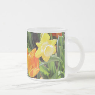 Taza De Cristal Esmerilado Pequeña abeja en vuelo
