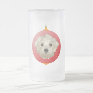 Taza De Cristal Esmerilado Pequeño adorno navideño maltés