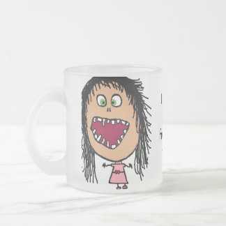 Taza De Cristal Esmerilado Pequeño Chica de Personalizado de ojos Loco