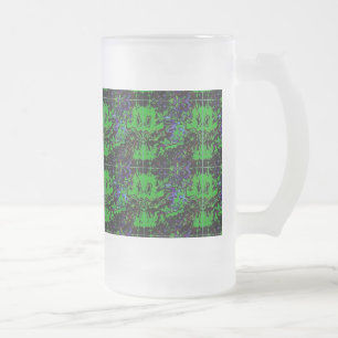 Taza De Cristal Esmerilado Pequeño diablo verde