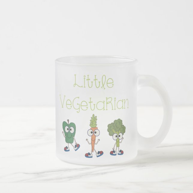 Taza De Cristal Esmerilado Pequeño vegetariano (Derecha)