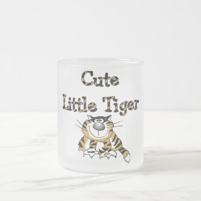 Taza De Cristal Esmerilado Pequeños camisetas y regalos lindos del tigre (Centro)