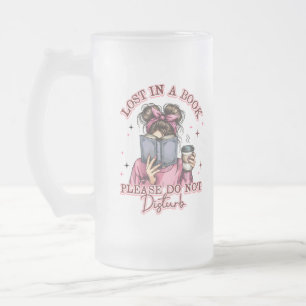 Taza De Cristal Esmerilado Perdido en un libro...