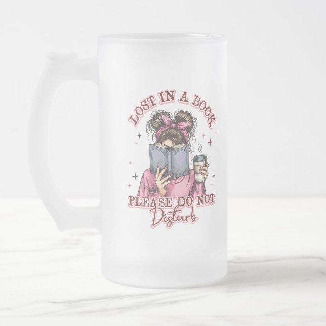 Taza De Cristal Esmerilado Perdido en un libro... (Izquierda)