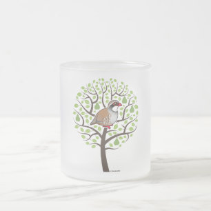 Taza De Cristal Esmerilado Perdiz en un peral