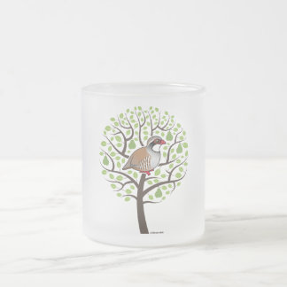 Taza De Cristal Esmerilado Perdiz en un peral