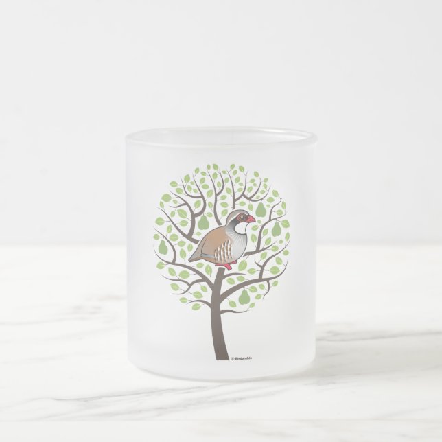 Taza De Cristal Esmerilado Perdiz en un peral (Centro)