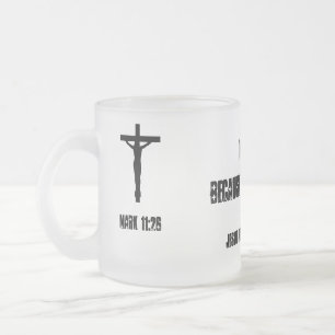 Taza De Cristal Esmerilado Perdonen porque Dios lo dijo tan Personalizar