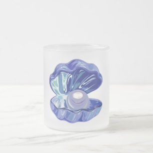 Taza De Cristal Esmerilado Perla dentro de una marea marina