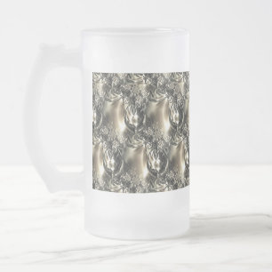 Taza De Cristal Esmerilado Perlas doradas