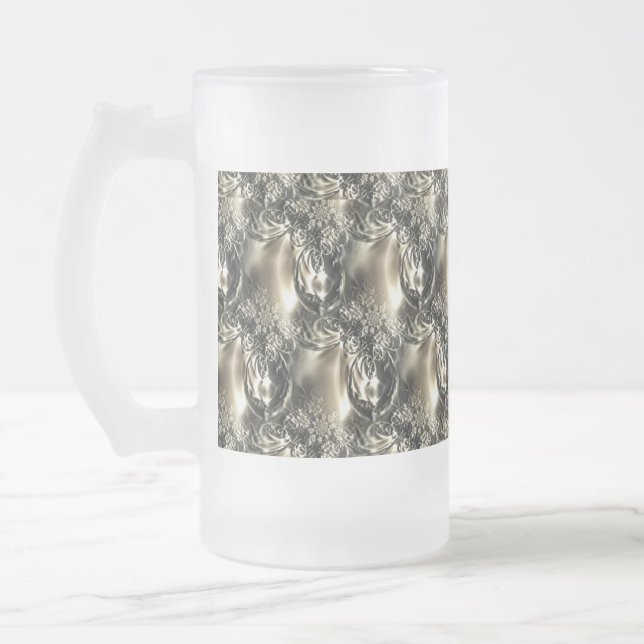 Taza De Cristal Esmerilado Perlas doradas (Izquierda)