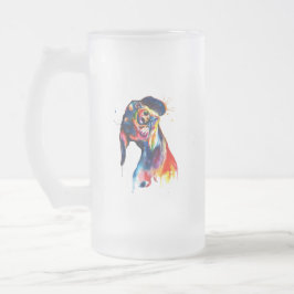 Taza De Cristal Esmerilado Perro