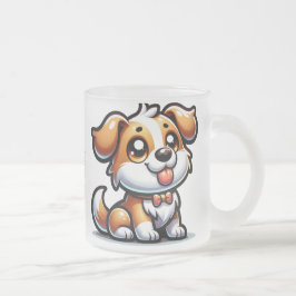 Taza De Cristal Esmerilado perro, amor de cachorros