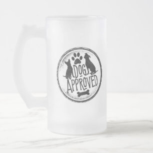 Taza De Cristal Esmerilado Perro aprobado