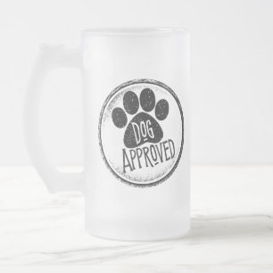 Taza De Cristal Esmerilado Perro autorizado Cerveza de vidrio escarcha