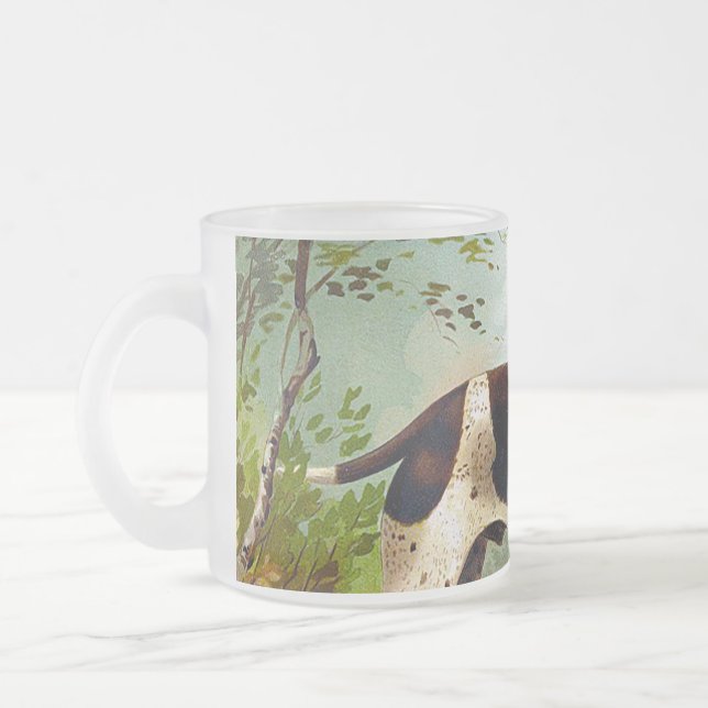 Taza De Cristal Esmerilado Perro cazador con pájaro en la boca (Izquierda)