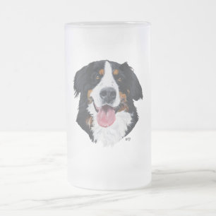 Taza De Cristal Esmerilado Perro de montaña bernés
