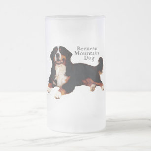 Taza De Cristal Esmerilado Perro de montaña bernés