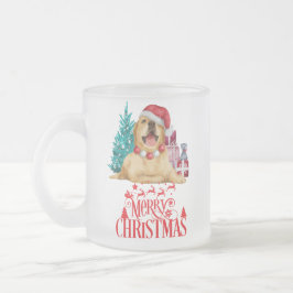 Taza De Cristal Esmerilado Perro de navidades curados