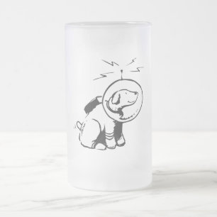 Taza De Cristal Esmerilado Perro del espacio