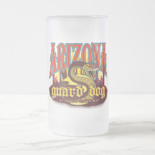 Taza De Cristal Esmerilado Perro guardián de Arizona serpiente