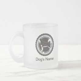 Taza De Cristal Esmerilado Perro personalizado Alaska Malamute con nombres de