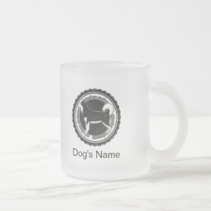 Taza De Cristal Esmerilado Perro personalizado Alaska Malamute con nombres de
