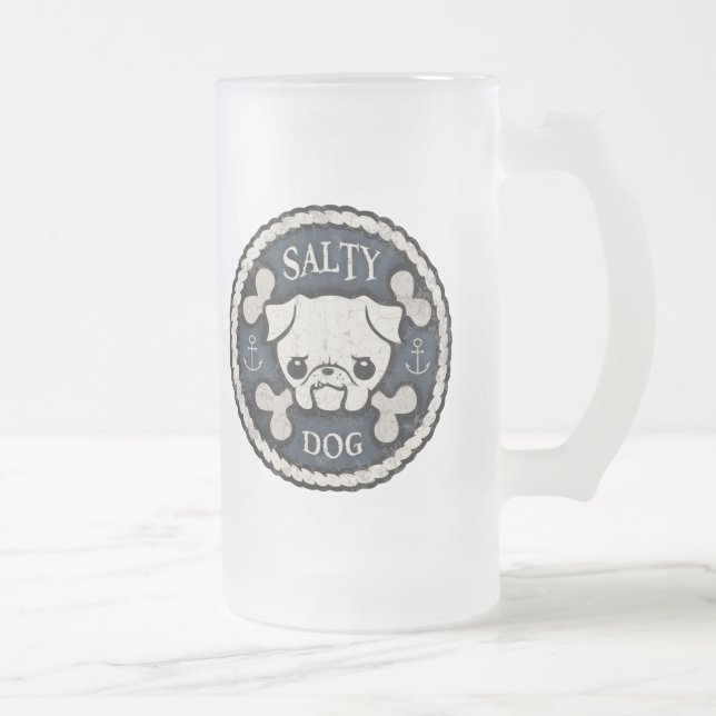 Taza De Cristal Esmerilado Perro salado - BD (Derecha)