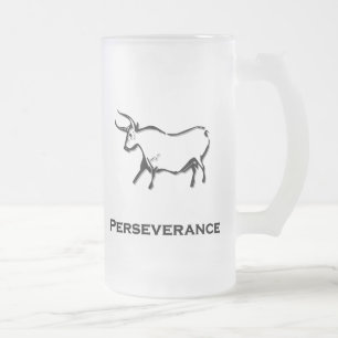 Taza De Cristal Esmerilado Perseverancia del toro negro
