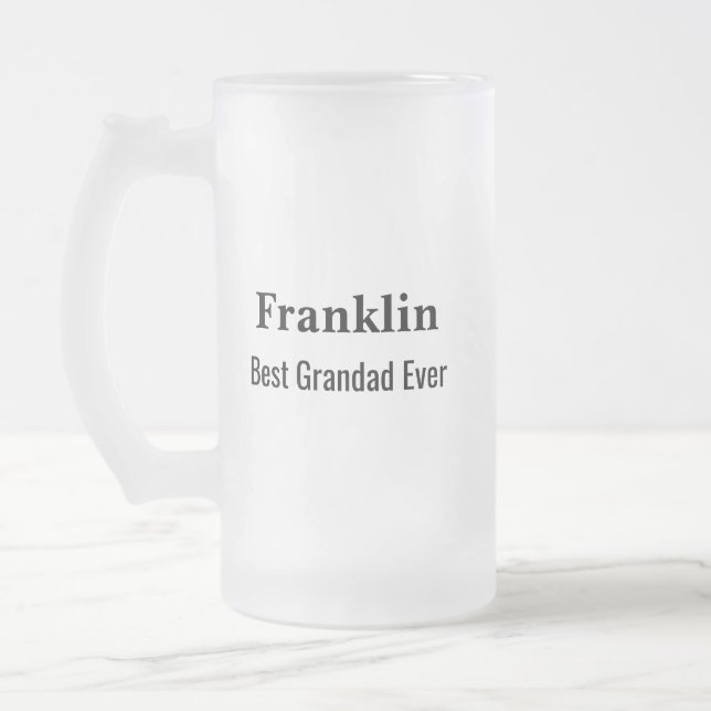 Taza De Cristal Esmerilado Personalised Best Grandad Ever Monogrammed  (Izquierda)