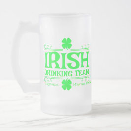 Taza De Cristal Esmerilado Personaliza el equipo de bebida irlandés