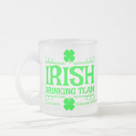 Taza De Cristal Esmerilado Personaliza el equipo de bebida irlandés