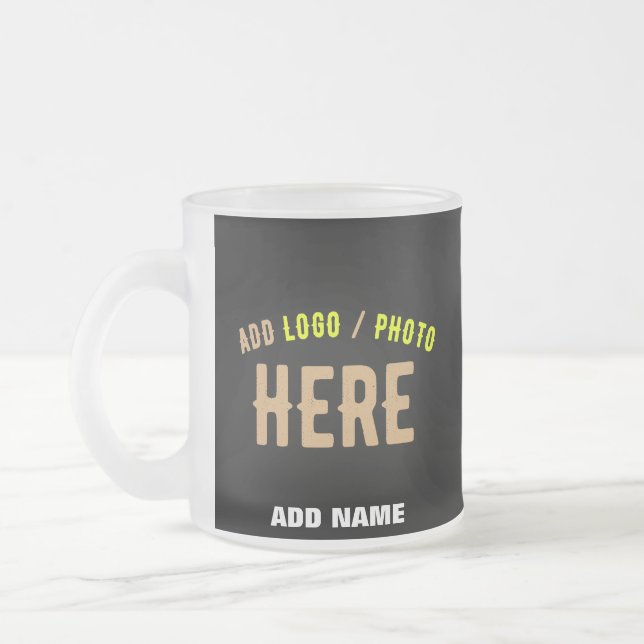 TAZA DE CRISTAL ESMERILADO PERSONALIZABLE MODERNO ESTILO NEGRO VERIFICADO MAR (Izquierda)