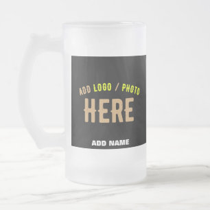 TAZA DE CRISTAL ESMERILADO PERSONALIZABLE MODERNO ESTILO NEGRO VERIFICADO MAR