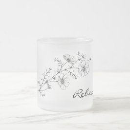 Taza De Cristal Esmerilado Personalización de nombre Floral Frosted Mug