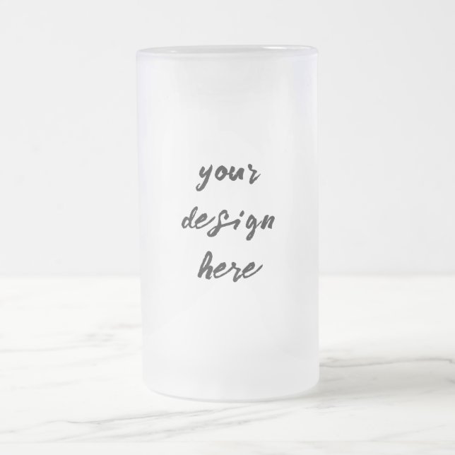 Taza De Cristal Esmerilado Personalización o Personalizar (Centro)