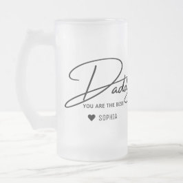 Taza De Cristal Esmerilado Personalizada la foto del Día del Padre de Mejor P