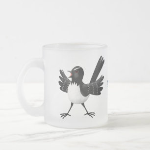 Taza De Cristal Esmerilado Personalizado australiano Willie Wagtail personali