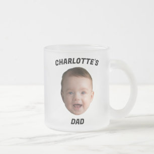 Taza De Cristal Esmerilado Personalizado Baby Face Mug, Personalizado New Dad