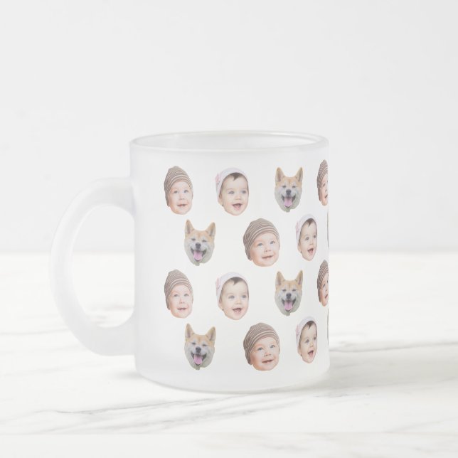 Taza De Cristal Esmerilado Personalizado Bebé Face Mug, Familia Personalizado (Izquierda)