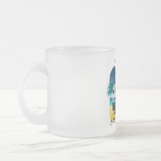 Taza De Cristal Esmerilado Personalizado Camper (Izquierda)