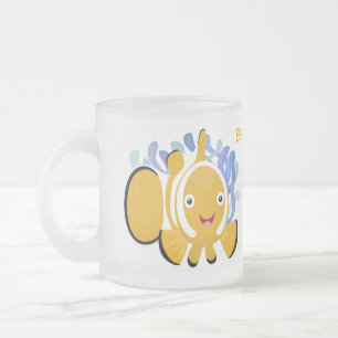 Taza De Cristal Esmerilado Personalizado de anenoma de payaso alegre