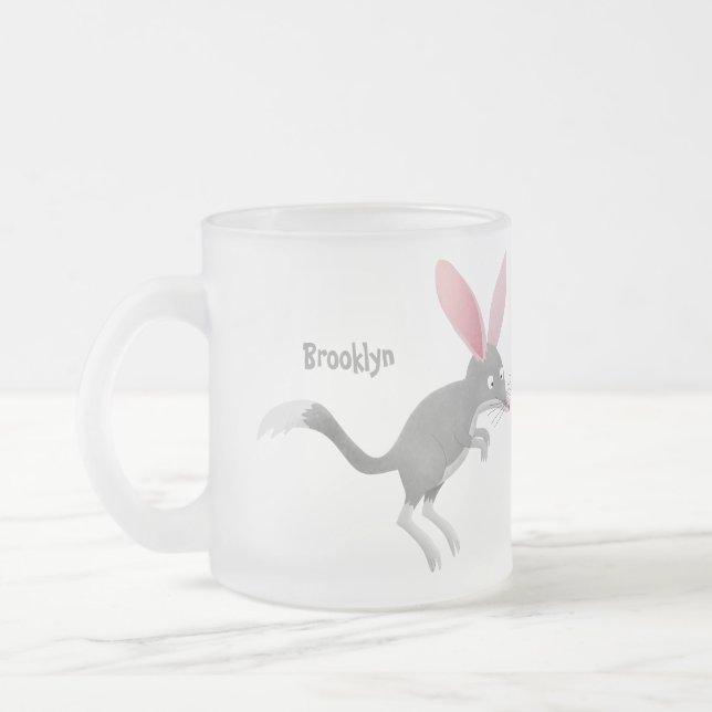 Taza De Cristal Esmerilado Personalizado de bilby australiano feliz (Izquierda)