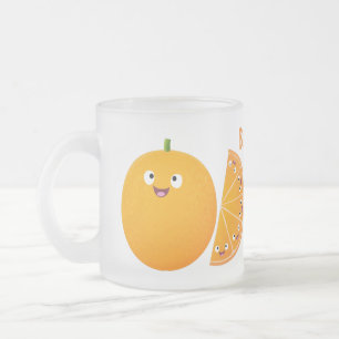 Taza De Cristal Esmerilado Personalizado de cítricos de feliz naranja