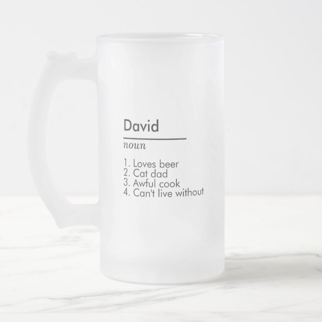 Taza De Cristal Esmerilado Personalizado de definición de nombres para él per (Izquierda)